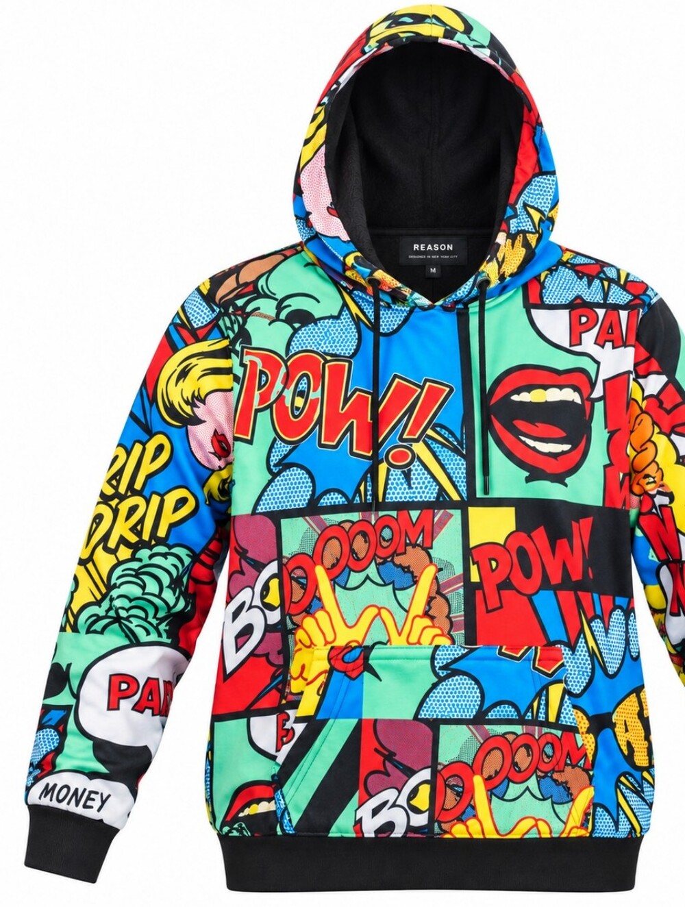 REASON | Money Calls Comic Pop Art Graphic Fleece Streetwear Hoodie | M